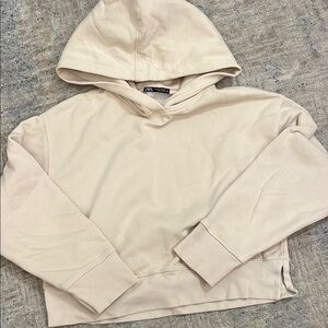 Zara Cream Pullover Sweater with Hood
